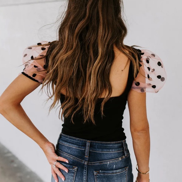 MINNIE RUCHED PUFF SLEEVE BODYSUIT - Picture 3 of 4